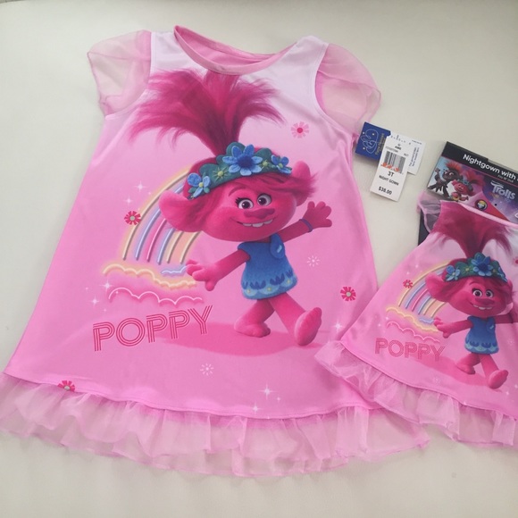 Dreamworks Trolls Nightgown Dress and doll Set - Picture 5 of 8